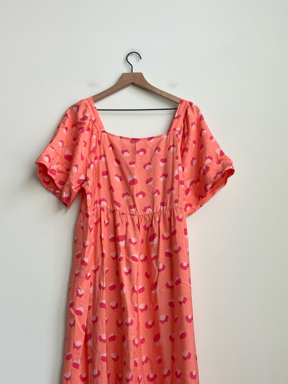Michelle Mcdowell Daphne Dress Size Large Rough Runner Coral Midi Tiered Preppy - Picture 5 of 16